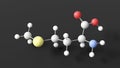 methionine molecule, molecular structure, proteinogenic amino acids, ball and stick 3d model, structural chemical formula with Royalty Free Stock Photo