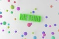 Method, business conceptual colorful 3D rendered words. Communication, caption, positive & illustration.