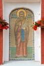 Methodius Peshnoshsky on the icon on the wall in the Nikolo-Peshnoshsky Monastery
