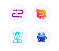 Methodology, Smile face and Support consultant icons set. Coffee cup sign. Vector
