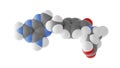 methotrexate molecule, antineoplastic agents, molecular structure, isolated 3d model van der Waals