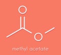 Methyl acetate solvent molecule. Skeletal formula.