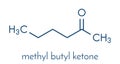 Methyl butyl ketone MBK, 2-hexanone solvent molecule. Skeletal formula.