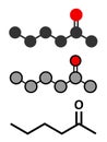Methyl butyl ketone (MBK, 2-hexanone) solvent molecule