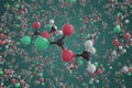 Methyl chloroformate molecule, scientific molecular model, 3d rendering Royalty Free Stock Photo