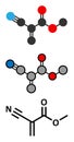 Methyl cyanoacrylate molecule, the main component of cyanoacrylate glues (instant glue