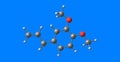 Methyl eugenol molecular structure isolated on blue