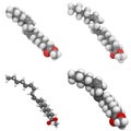 Methyl lineolate (biodiesel) molecule