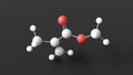 methyl methacrylate molecule, molecular structure, methacrylate esters, ball and stick 3d model, structural chemical formula with