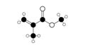 methyl methacrylate molecule, structural chemical formula, ball-and-stick model, isolated image methacrylate esters