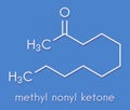 Methyl nonyl ketone 2-undecanone insect repellent molecule. Skeletal formula.