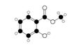 methyl salicylate molecule, structural chemical formula, ball-and-stick model, isolated image methyl ester of salicylic acid