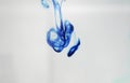 Dropping Methylene blue chemical in water Royalty Free Stock Photo