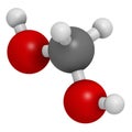 Methylene glycol methanediol, formaldehyde monohydrate molecule. Formed upon dissolving formaldehyde in water.