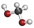 Methylene glycol methanediol, formaldehyde monohydrate molecule. Formed upon dissolving formaldehyde in water.