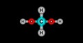 Methylene glycol molecular structure isolated on black