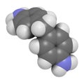 4,4`-methylenedianiline methylenedianiline, MDA molecule. 3D rendering. Suspected carcinogen, on the list of substances of ver Royalty Free Stock Photo