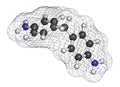 4,4\'-methylenedianiline (methylenedianiline, MDA) molecule. Suspected carcinogen, on the list of substances of very high concern.