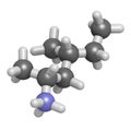 Methylhexanamine dimethylamylamine, DMAA stimulant molecule. 3D rendering. Atoms are represented as spheres with conventional.