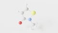 methylisothiazolinone molecule 3d, molecular structure, ball and stick model, structural chemical formula biocides