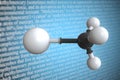 Methylmercury scientific molecular model, 3D rendering