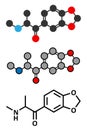 Methylone (bk-MDMA) stimulant molecule. Used as recreational drug Royalty Free Stock Photo