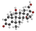 Methylprednisolone corticosteroid drug molecule.