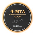 4-Methylthioamphetamine 4-MTA circle icon, 3D rendering isolated on white background Royalty Free Stock Photo