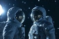 Meticulous Astronauts exploring planet sunlight. Generate Ai