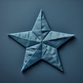 Meticulous Origami Star On Blue Background A Primitivist Delight