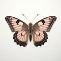 Meticulous Photorealistic Still Life Of Pink And Black Dingy Skipper Butterfly