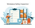 A meticulous review of industrial storage areas to ensure OSHA compliance and worker well-being Royalty Free Stock Photo