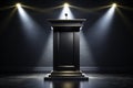 A Striking Black Podium Elegant and Versatile Platform for Product Launches Awards Ceremonies and Stage Presentations Royalty Free Stock Photo