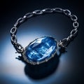 Cyanotype Diamond Bracelet Pendant - Meticulous Photorealistic Still Life Jewelry
