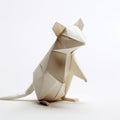 Meticulously Crafted Origami Rat: A Stunning Monochromatic Masterpiece