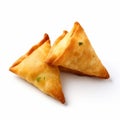 Meticulously Crafted Samosa Pizza Triangle On White Background Royalty Free Stock Photo