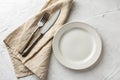 Elegant White Table Setting A Pristine Canvas for Stunning Food Photography with Exceptional Depth of Field Perfect for Royalty Free Stock Photo