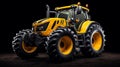 Meticulously Crafted Yellow Tractor: Photorealistic Still Life Design