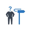 Businessman decision making confusion icon