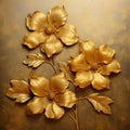 Meticulously Designed Golden Flowers On A Gold Background