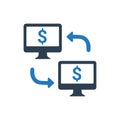 Online Money Transfer Icon Royalty Free Stock Photo