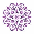 Meticulously Designed Purple Leaf Flower: Graphic Symmetry Stencil Art