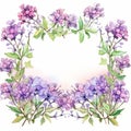 Meticulously Designed Watercolor Floral Frame With Lilacs And Leaves