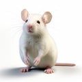 Meticulously Detailed 3d Render Of A White Rat On A White Background Royalty Free Stock Photo