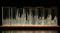 A meticulously detailed bar graph etched onto a transparent glass surface