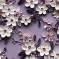 Meticulously Detailed 3d Paper Flower Arrangements On A Purple Background