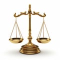 Meticulously Detailed Gold Scale Of Justice In Precisionism Style Royalty Free Stock Photo