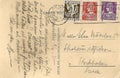 Vintage Belgian Postcard from 1935 - Handwritten German Message to Stockholm, Sweden Royalty Free Stock Photo