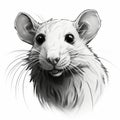 Meticulously Detailed Rat Sketch Illustration In Ambient Occlusion Style