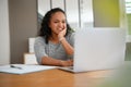 Metis woman working at the office